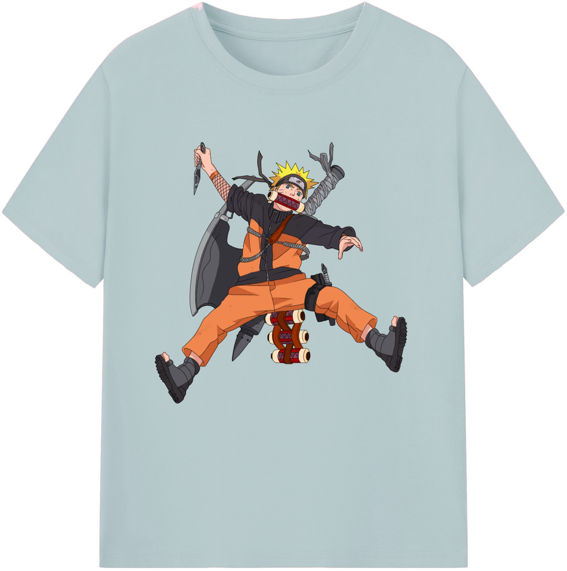 （画像用） NARUTO -ナルト- うずまき ナルト Uzumaki Naruto 綿100％半袖Tシャツ（フロントプリント）